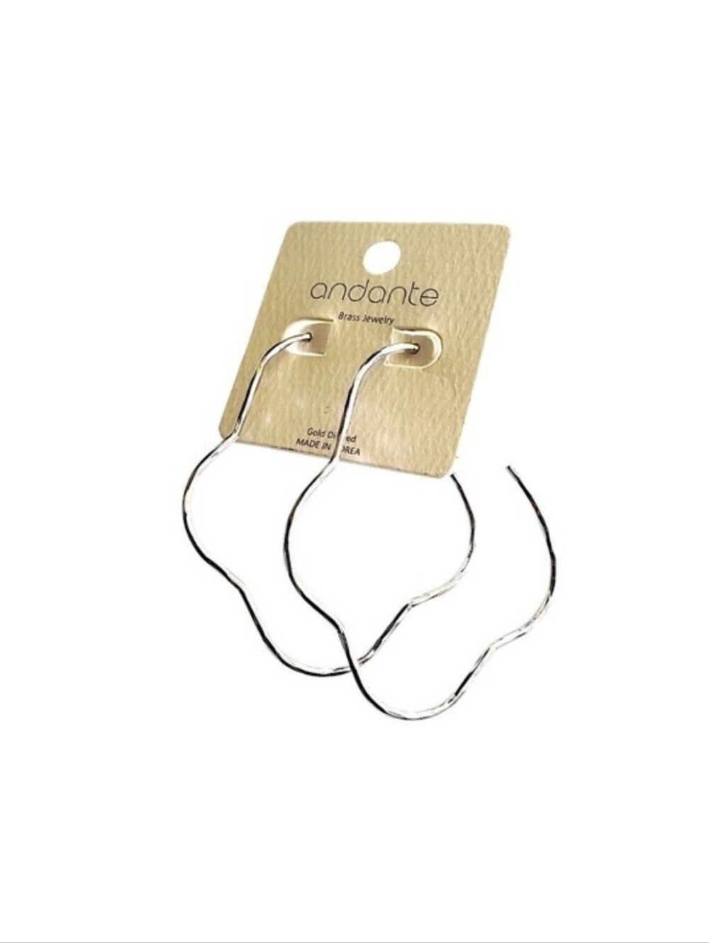 Andante Silver Tone Wavy Hoop Earrings